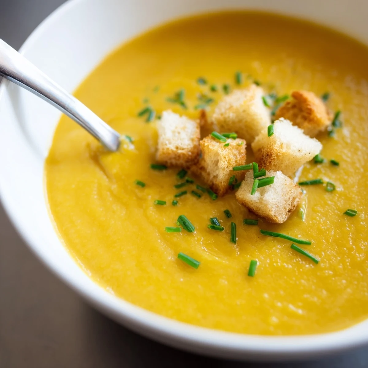 Creamy Soup Bowl with velvety blended vegetables, perfect for cozy weeknight dinners or easy meal prep.