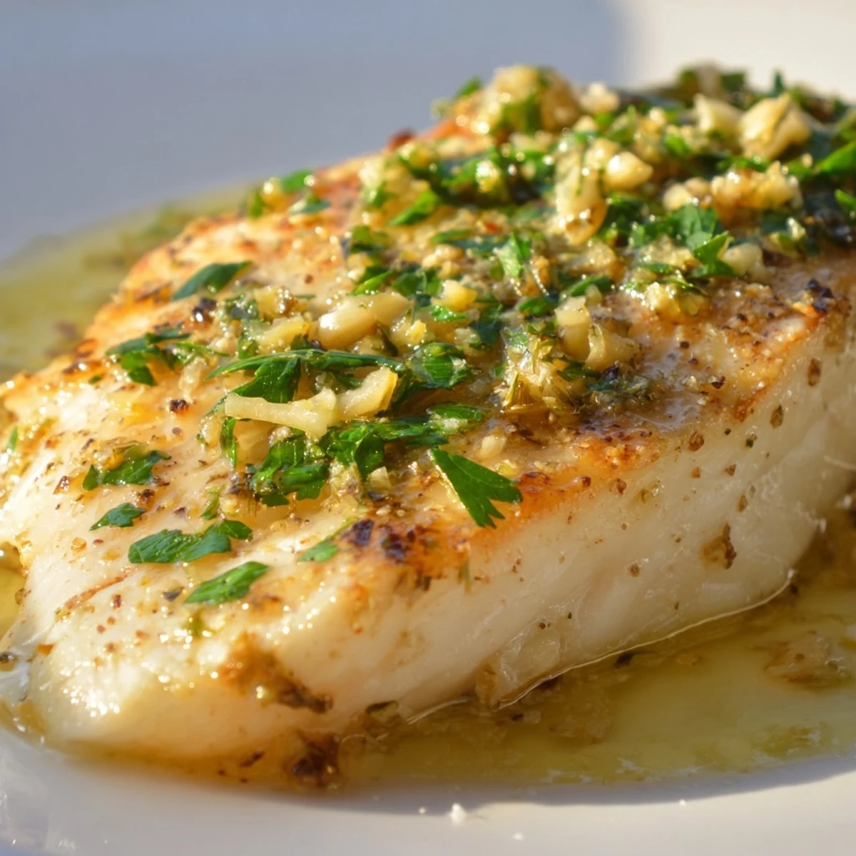 Tender flaky white fish with a zesty Lemon Squeeze garnished by lemon wedges, served alongside steamed green vegetables.