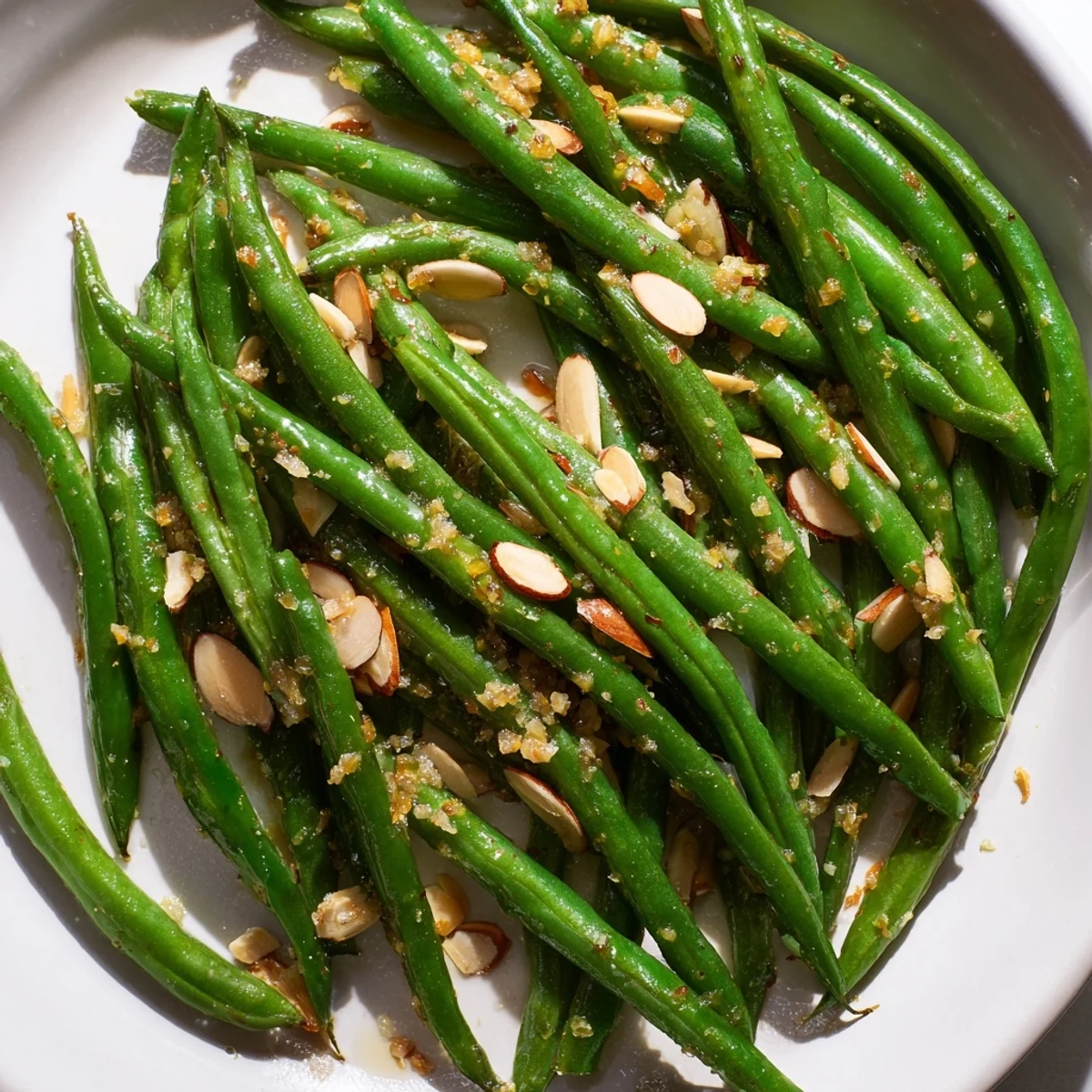 Lemon Garlic Green Beans Almonds