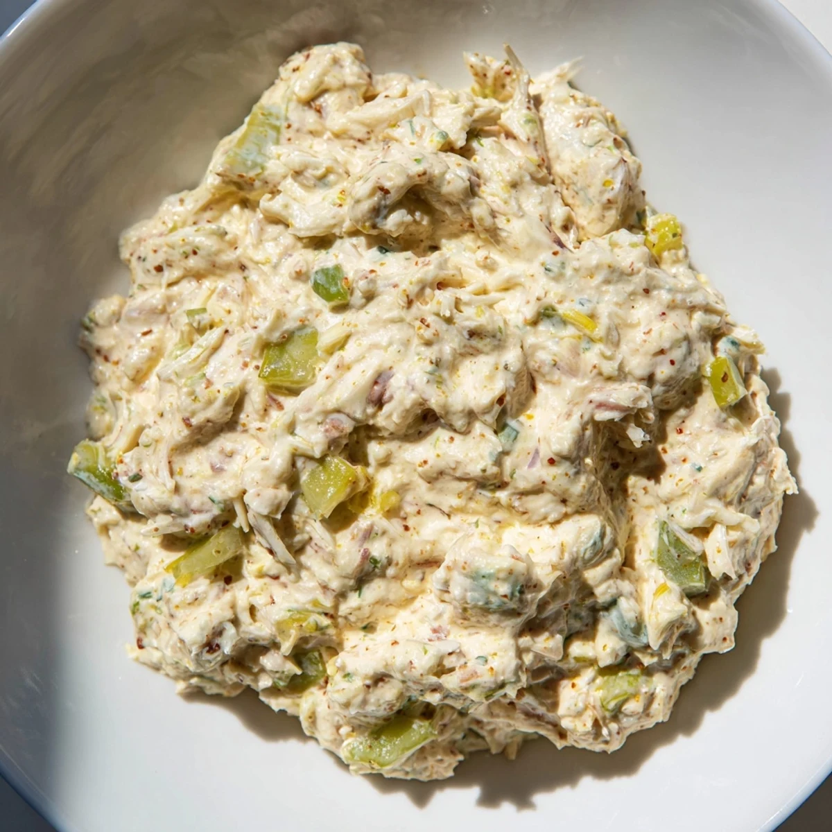 Creamy Cajun Remoulade Sauce with Crab served chilled in a white bowl, garnished with parsley.