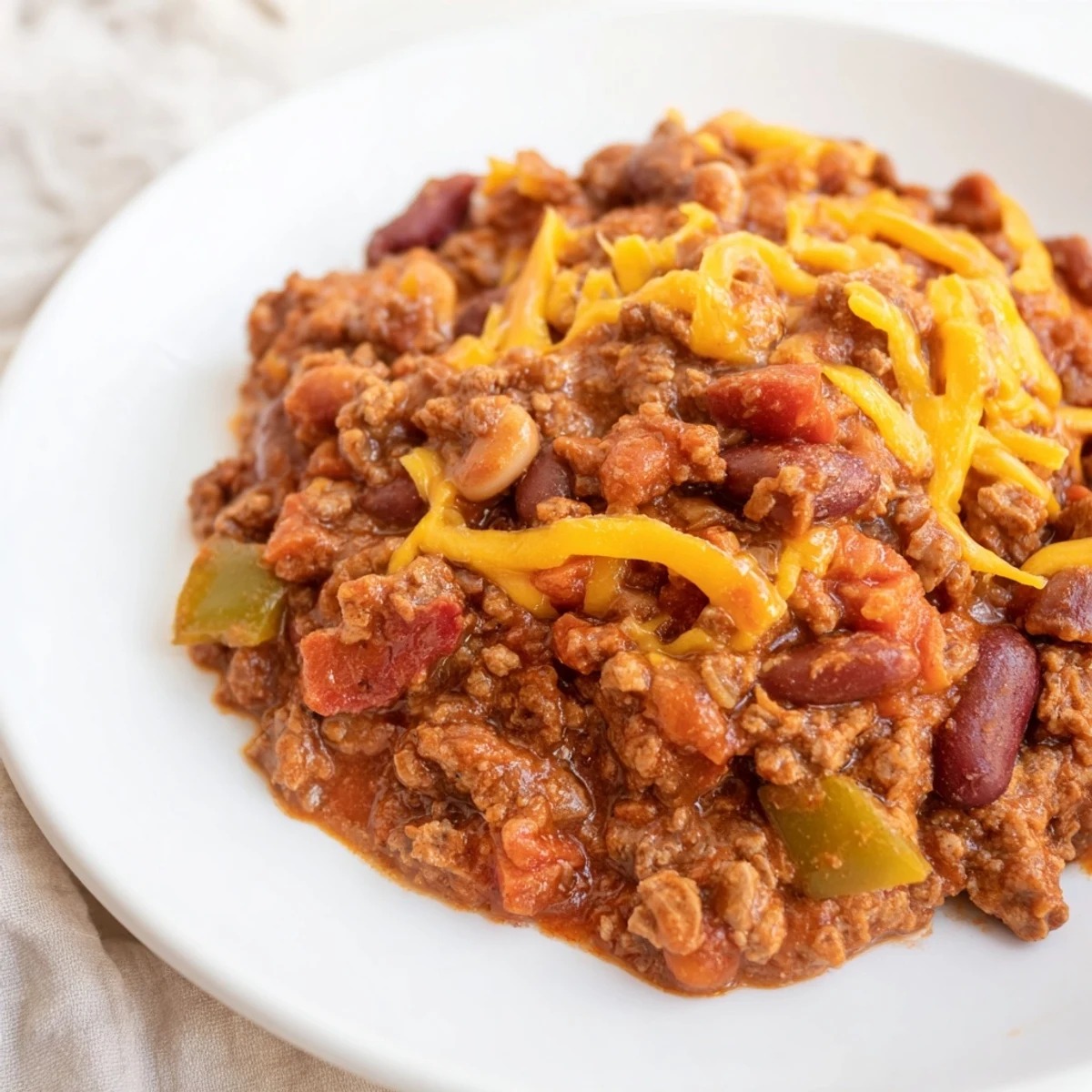 Hearty Tailgate Beef Chili with Beans served from a pot at a sunny game day outdoor gathering.