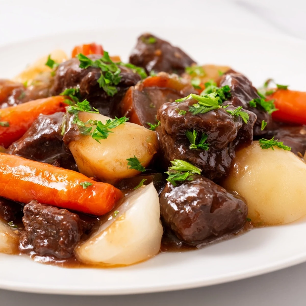 Served steaming in a bowl, this Irish Beef Stew pairs perfectly with a slice of rustic crusty bread.