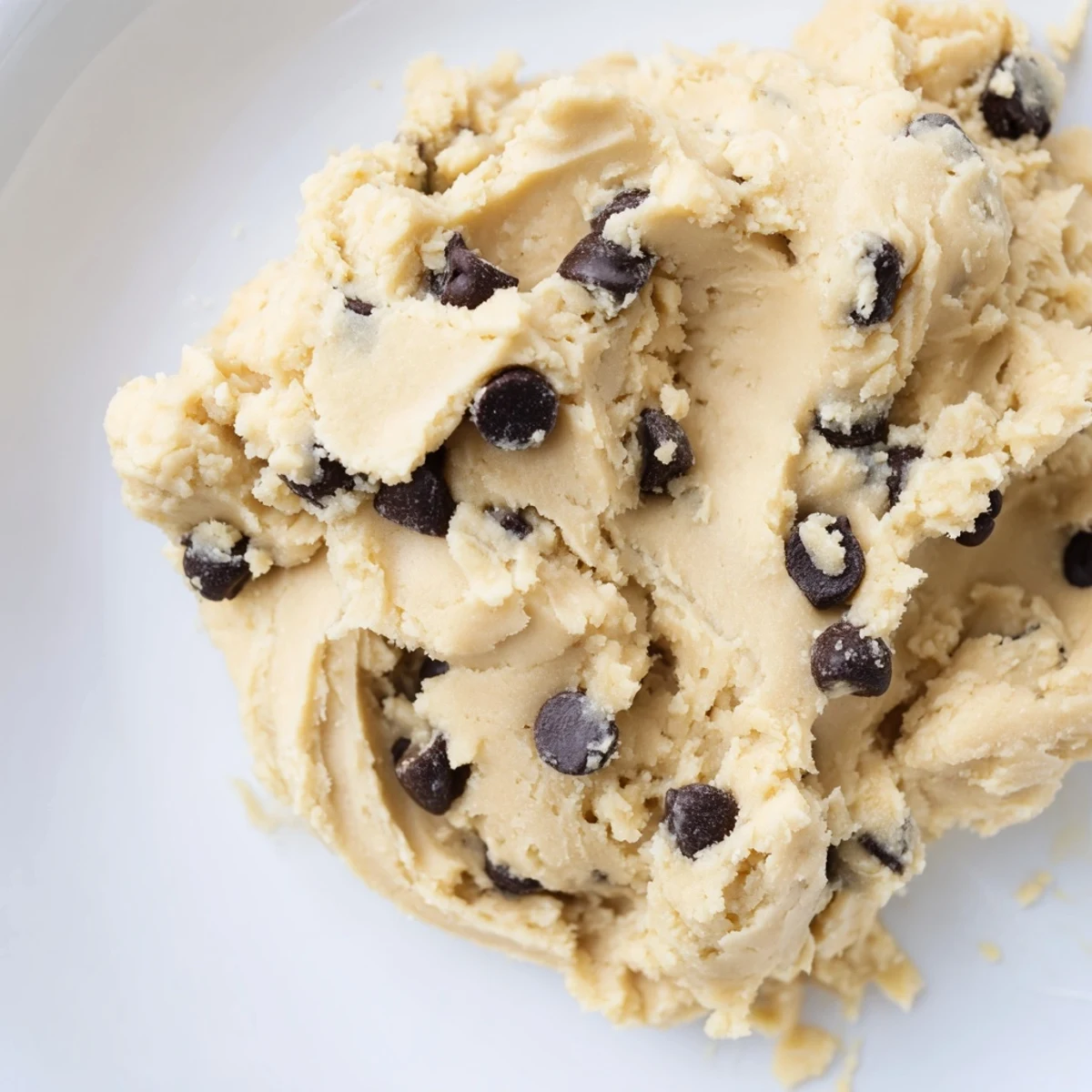 Scooped Edible Keto Cookie Dough balls on a baking sheet, ready to eat as a low-carb keto-friendly dessert.