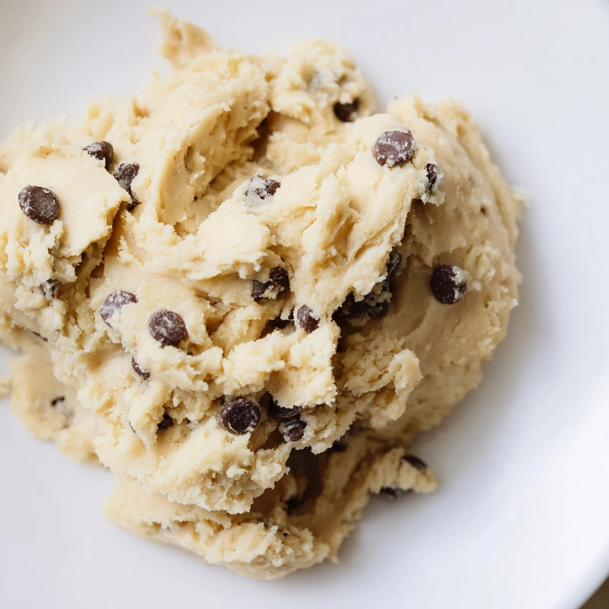 Close-up of Edible Keto Cookie Dough with almond flour and chocolate chips, ideal for quick keto snack cravings.