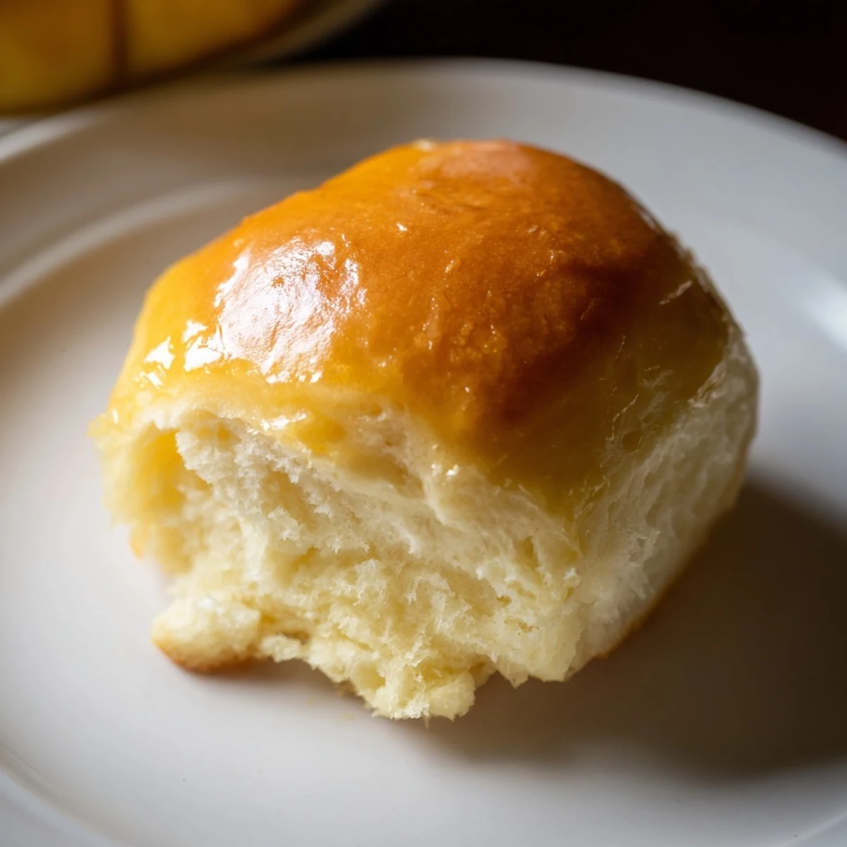 Freshly baked Best Vegan Dinner Rolls with a golden crust and soft, fluffy interior brushed with melted vegan butter.