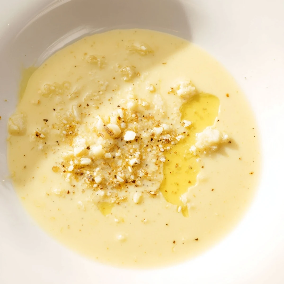 Creamy Lemon Dijon Dressing emulsified in a glass jar, ready to drizzle over roasted vegetables.