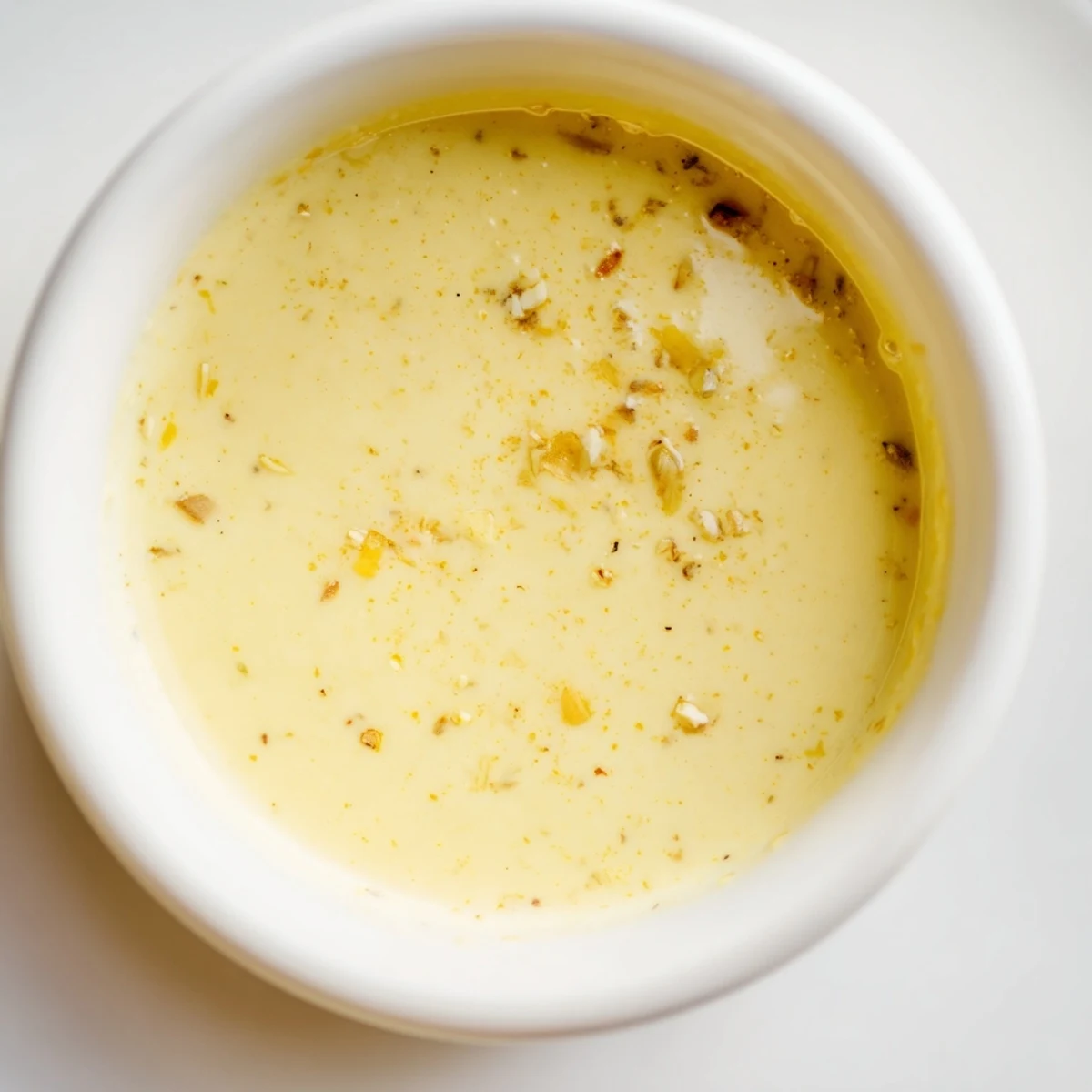 Homemade Lemon Dijon Dressing in a small bowl with a whisk, surrounded by fresh lemons and herbs.