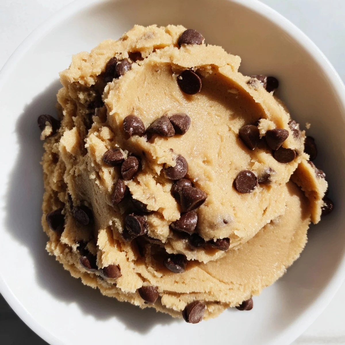 Healthy Chocolate Chip Greek Yogurt Cookie Dough served in small jars for a protein-packed snack.