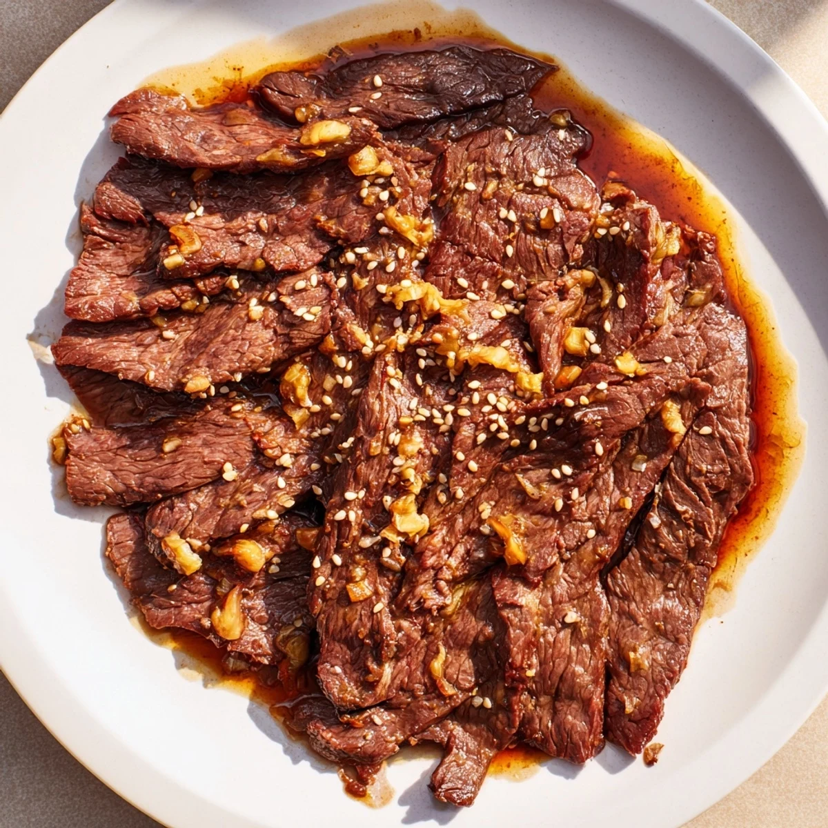 Sizzling Ultimate Slow Cooker Mongolian Beef in a slow cooker, showing saucy beef slices with a side of steamed broccoli.