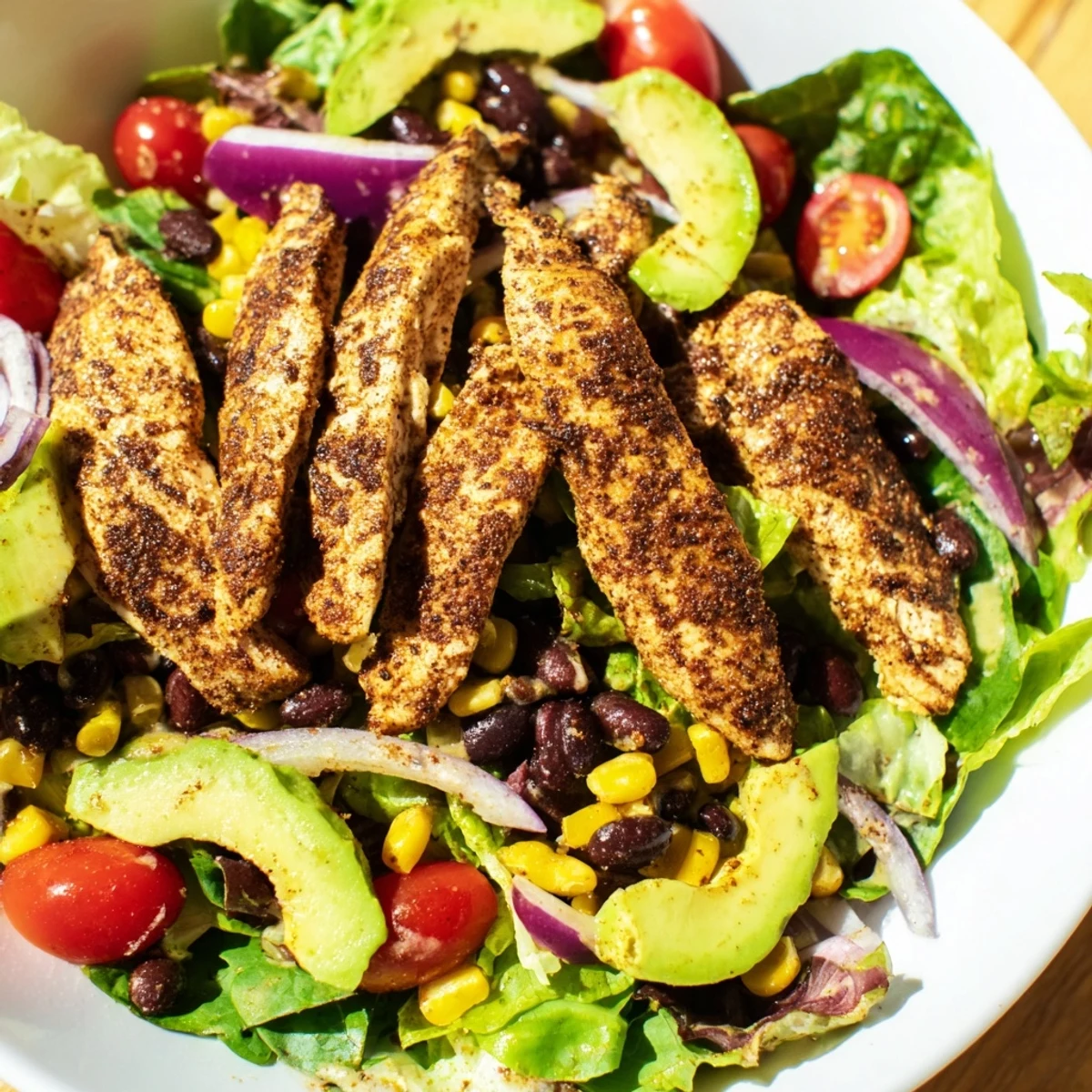 Hearty Chipotle Lime Chicken Salad plated with juicy grilled chicken, cilantro, and zesty dressing, perfect for a gluten-free meal.