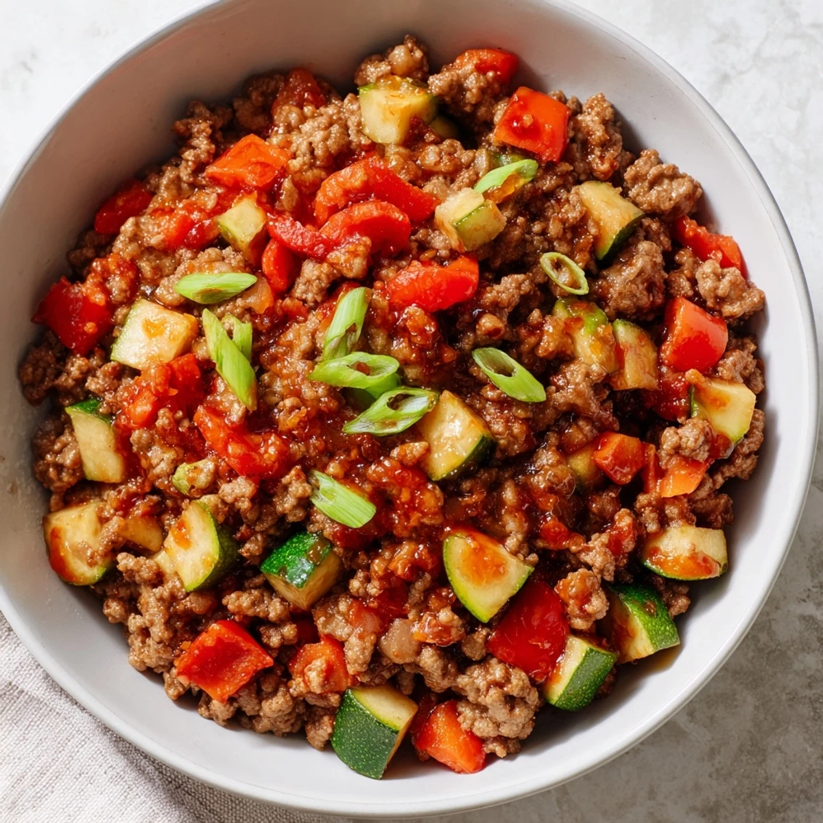 Close-up of the meal prep containers filled with the Viral Hot Honey Ground Beef Bowl and black beans.