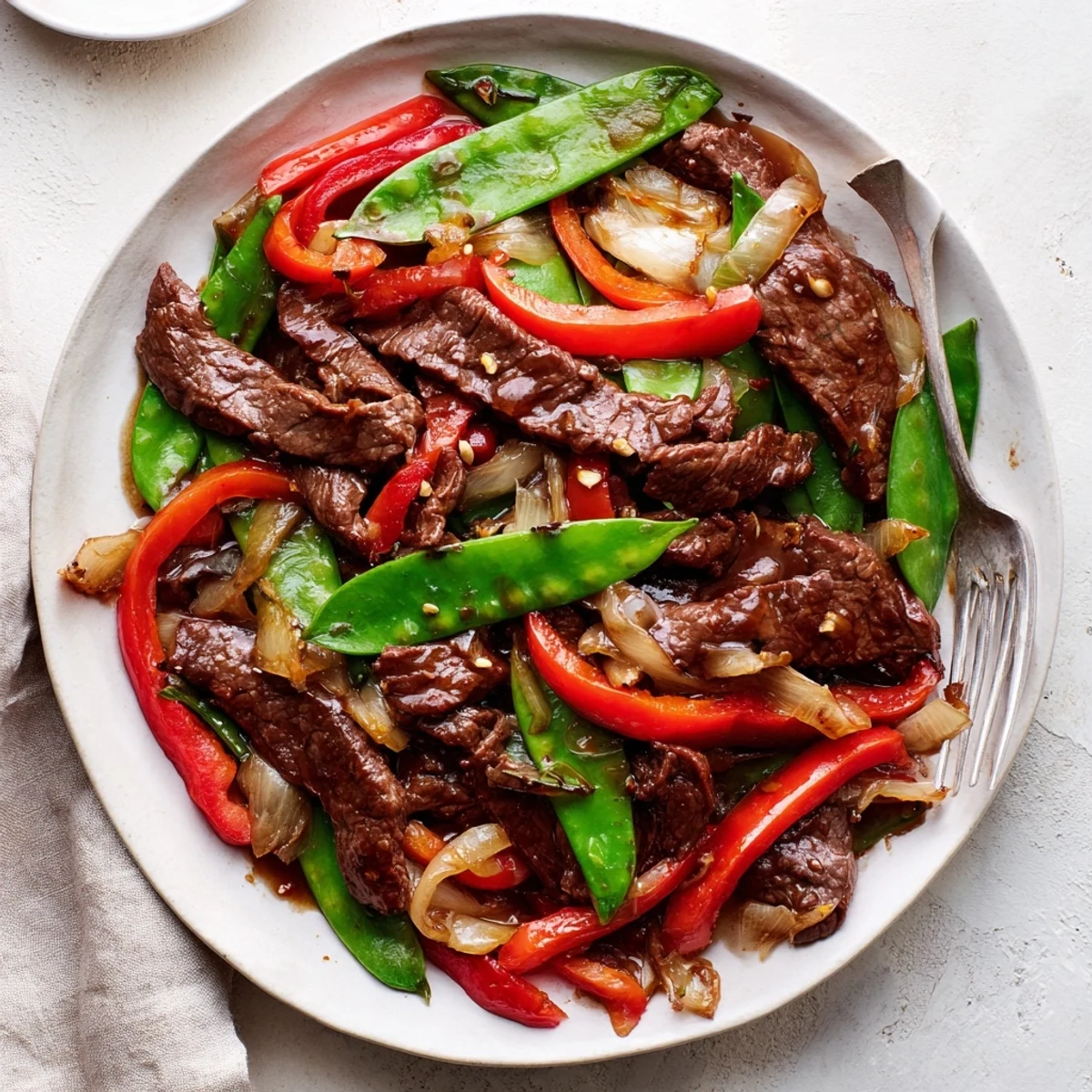 The glossy Beef With Oyster Sauce sizzles in a hot wok, releasing fragrant notes of ginger and garlic for an Asian-inspired meal.