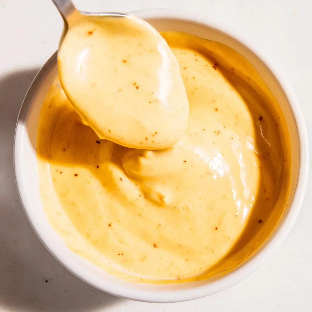 Snappy Cheddar Sauce drizzled generously over crispy baked potato wedges on a rustic wooden board, perfect for a comforting snack.