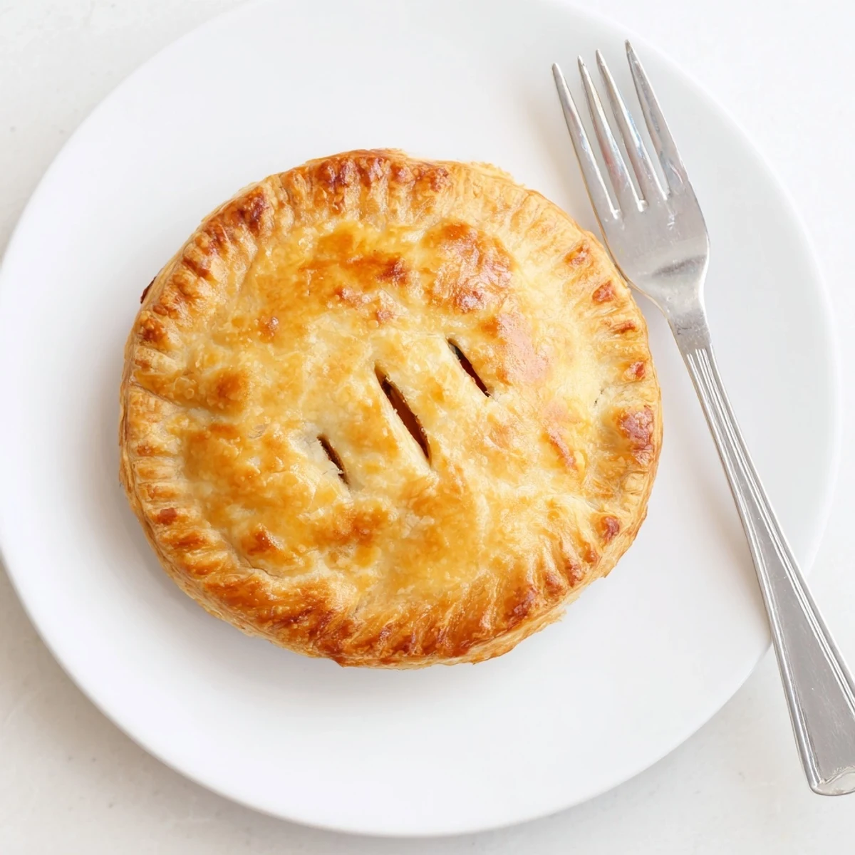 Sliced rustic chicken ricotta and herb pie revealing creamy savory filling inside