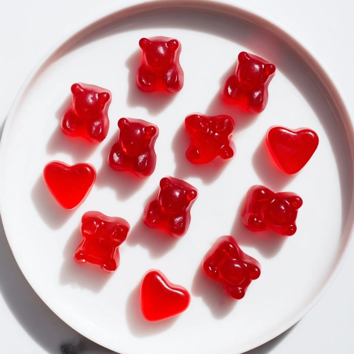 Close-up of soft homemade strawberry gummies held between fingers, highlighting their translucent texture and natural fruit sweetness