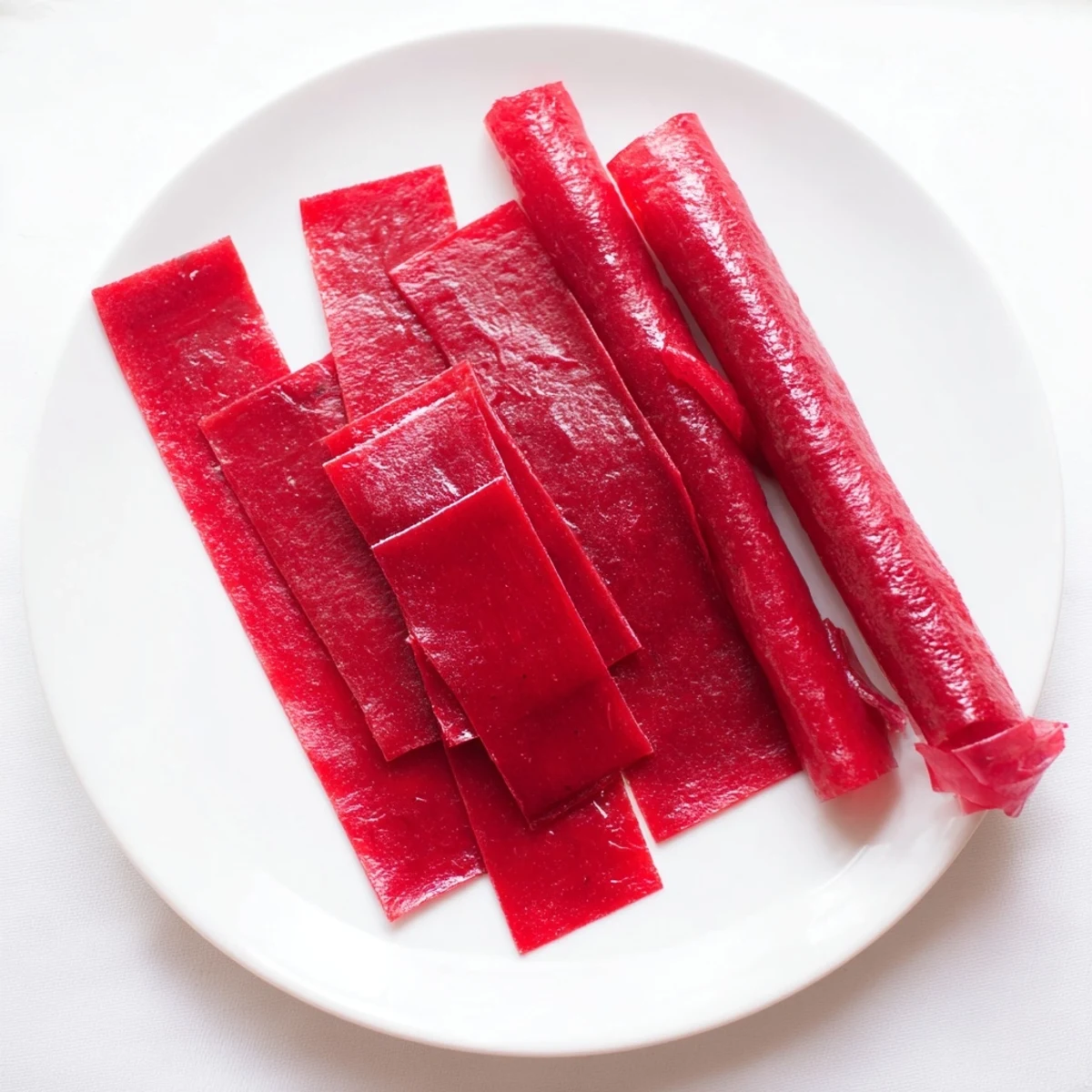 Colorful homemade fruit roll ups spread on a baking sheet, ready for low-heat drying