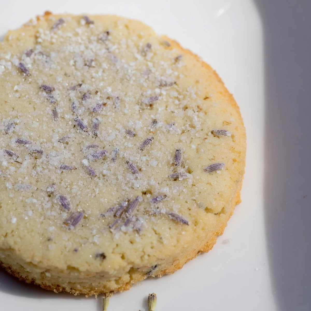 Golden lemon lavender cookies cooling on a wire rack after baking