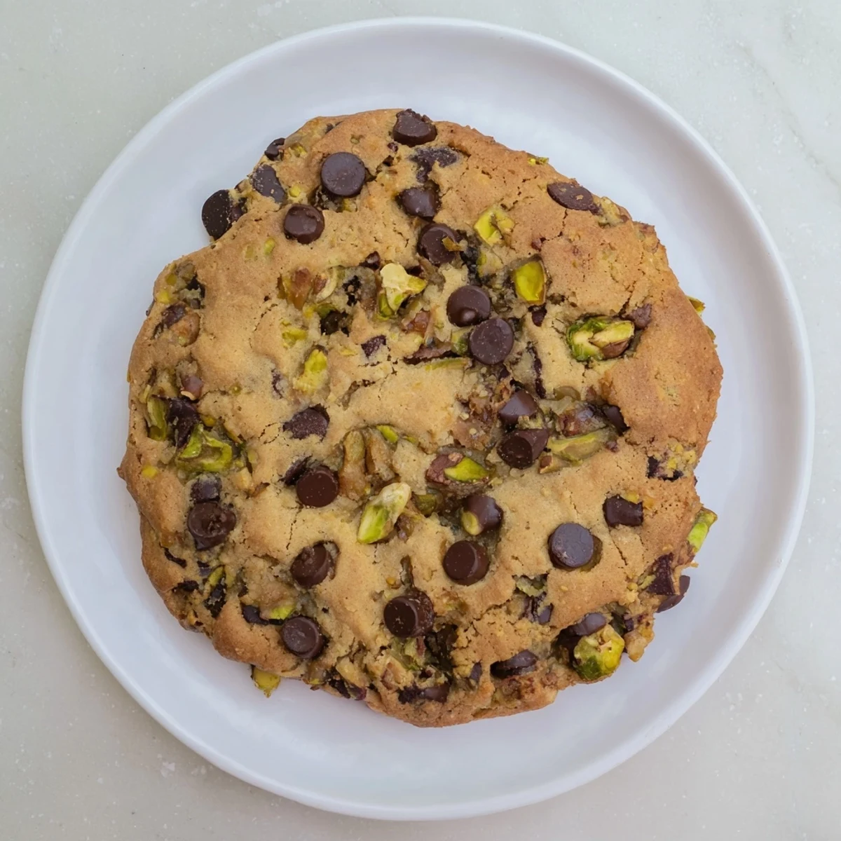 Middle Eastern Dubai chewy cookie with cardamom spiced dough and melted chocolate chips