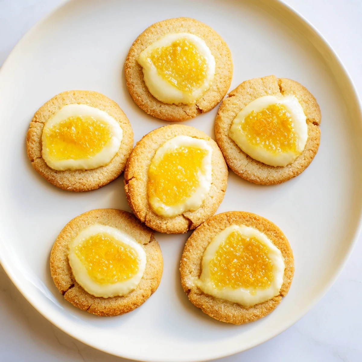 Golden caramelized sugar tops these creamy crème brûlée shortbread cookies with a cracked, glassy finish
