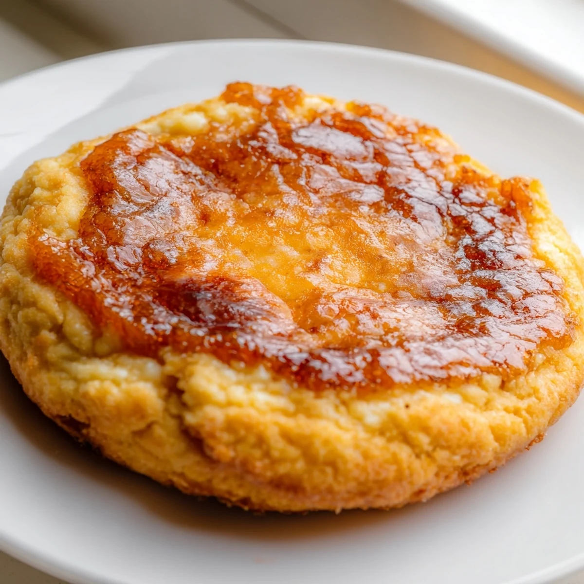 Soft baked creme brulee cookies with golden caramelized tops and creamy vanilla centers