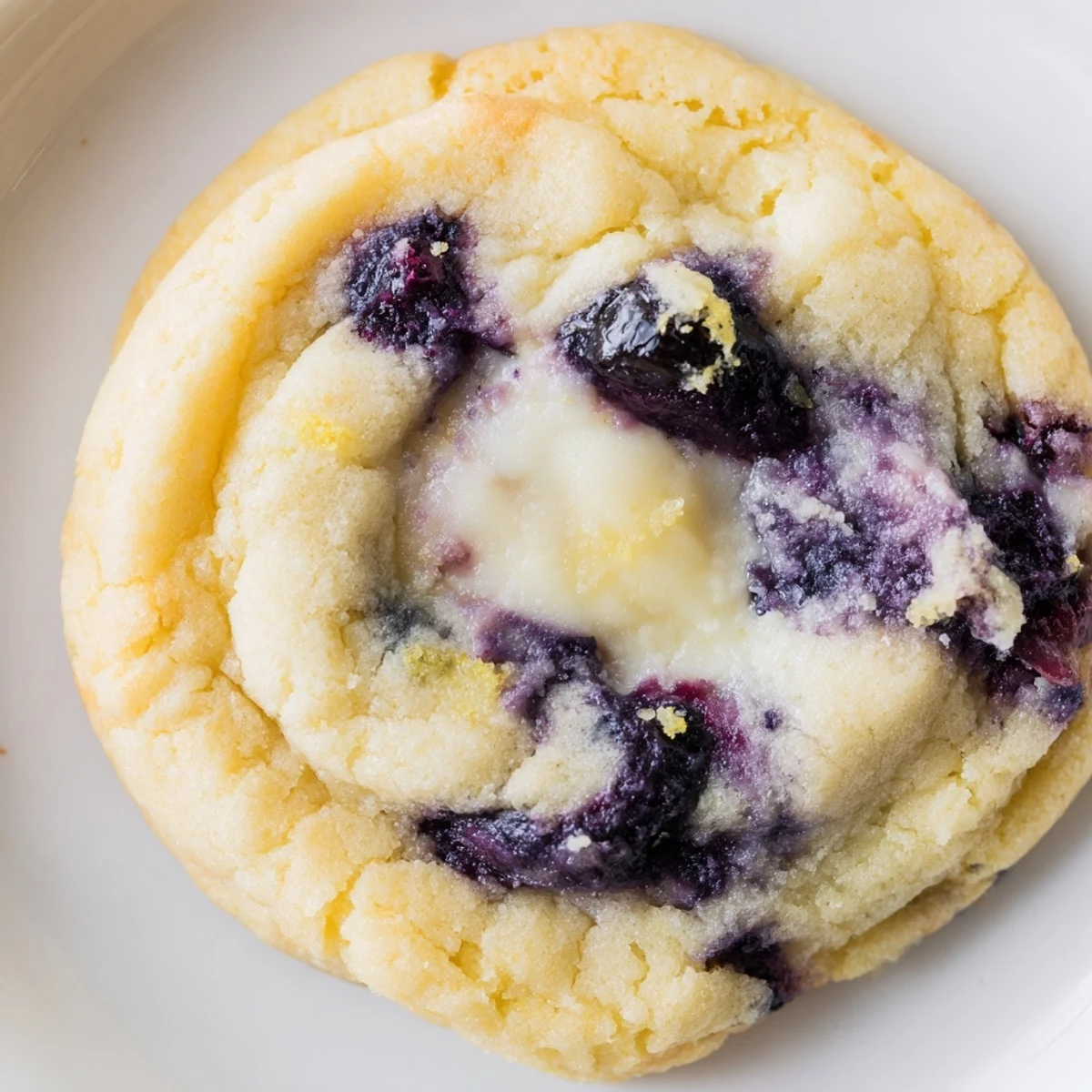 Juicy blueberries and zesty lemon fleck these thick Lemon Blueberry Cheesecake Cookies fresh from the oven