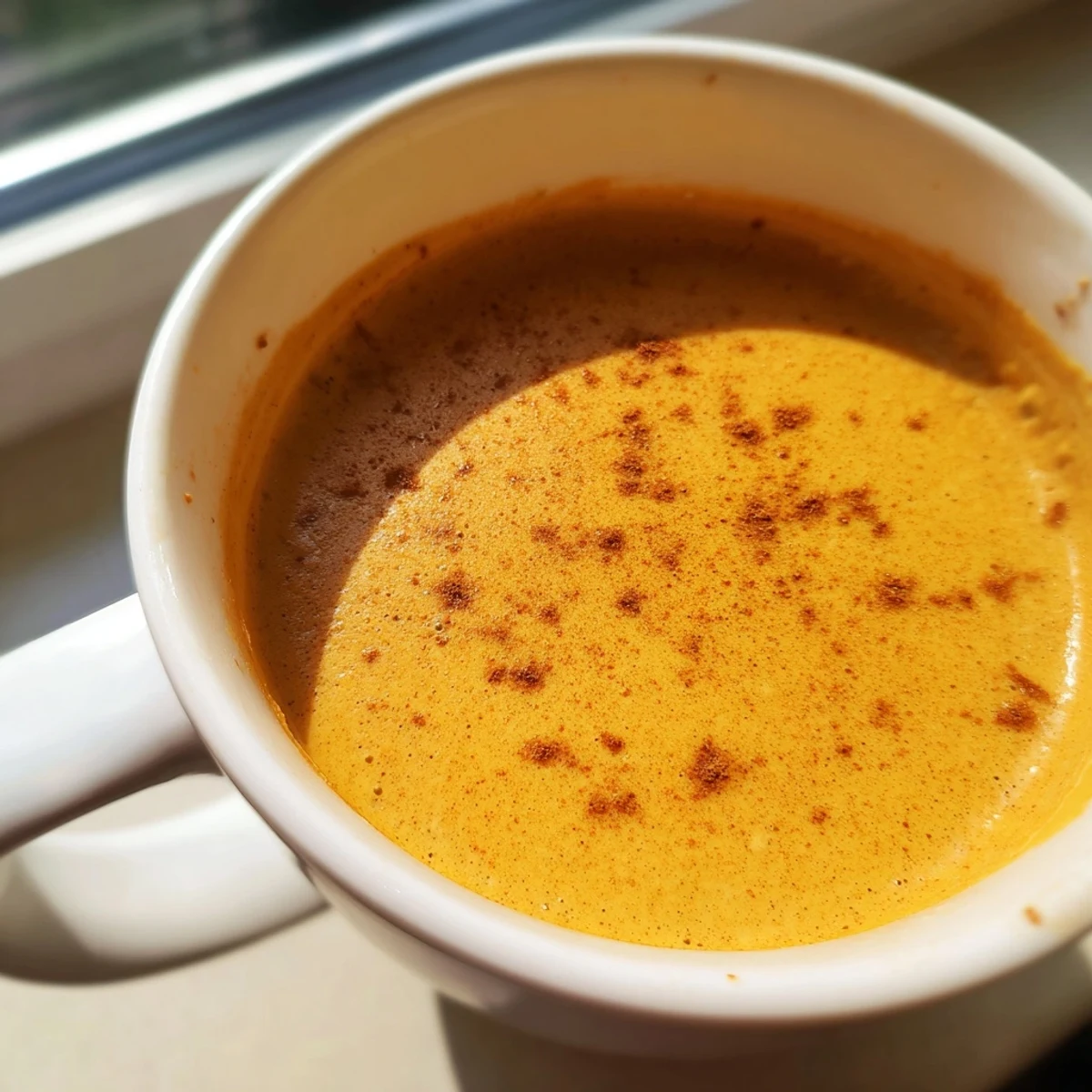 Rich Goguma Latte blended from roasted sweet potatoes and topped with nutmeg