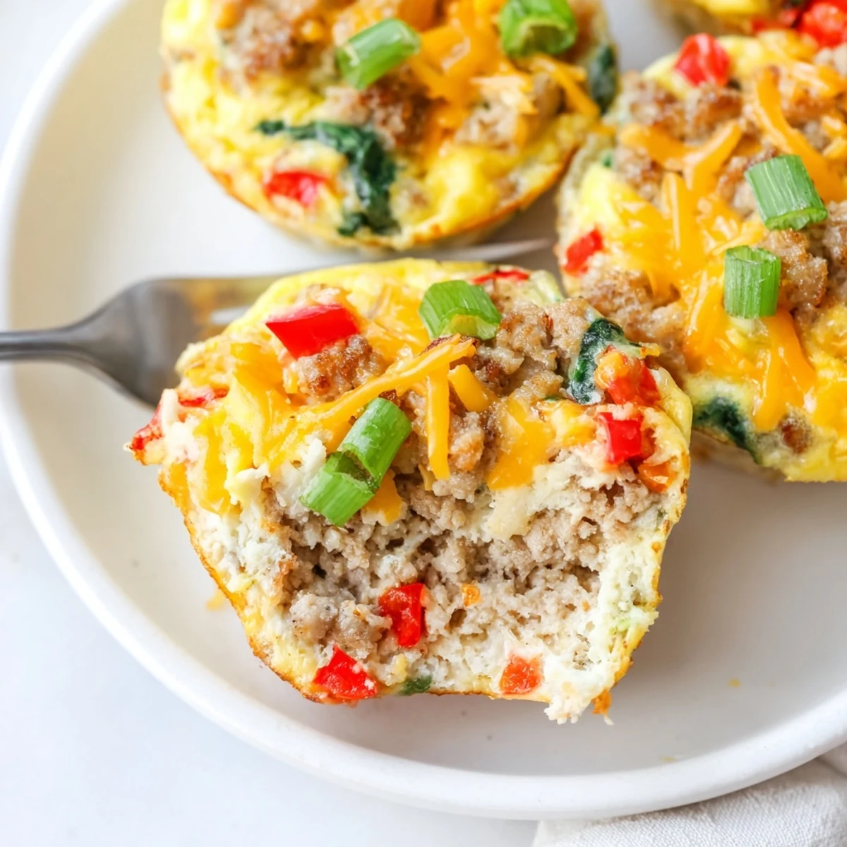 Turkey Sausage Egg Muffins warm from oven, golden tops and savory aroma.