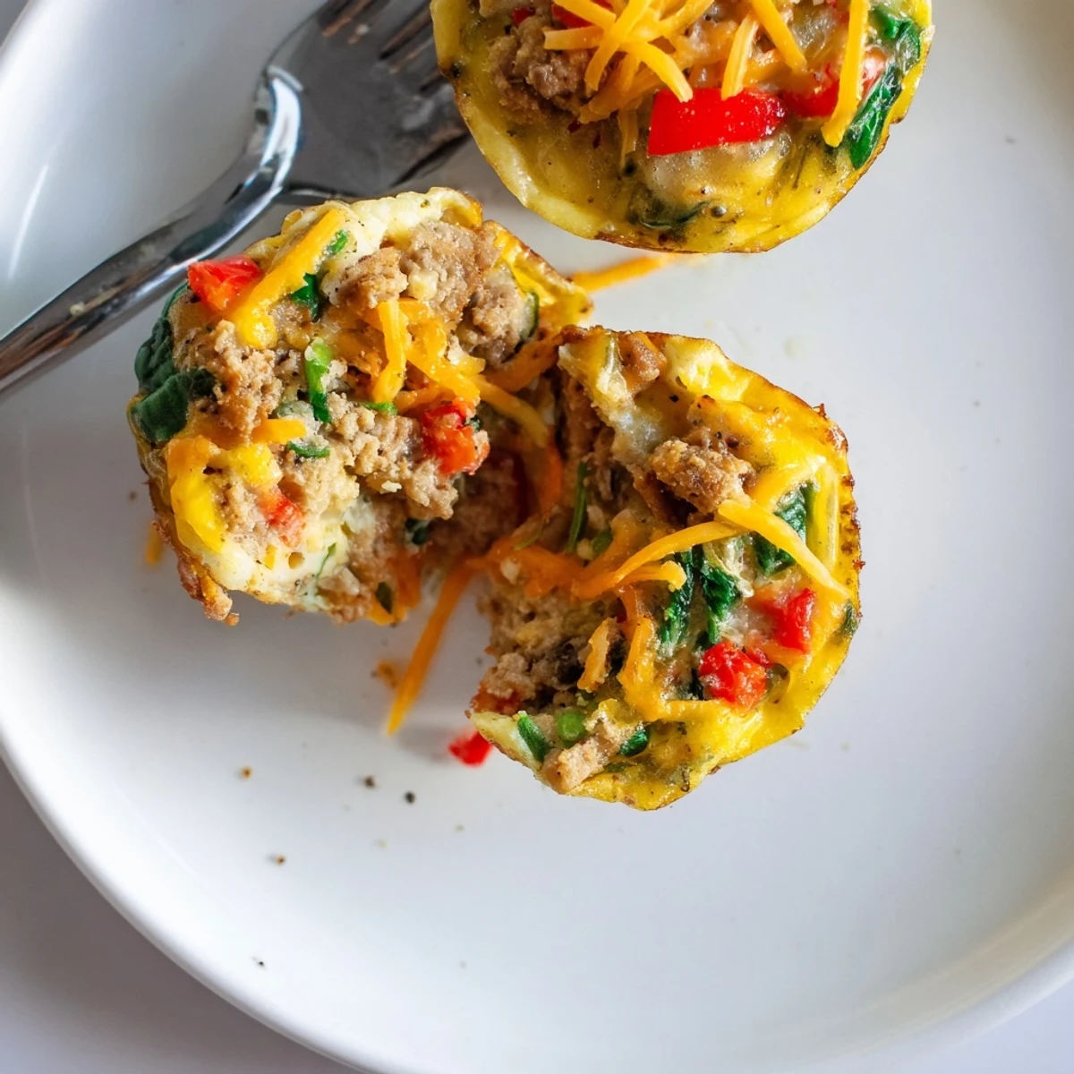 A stack of Turkey Sausage Egg Muffins ready for meal-prep breakfasts.