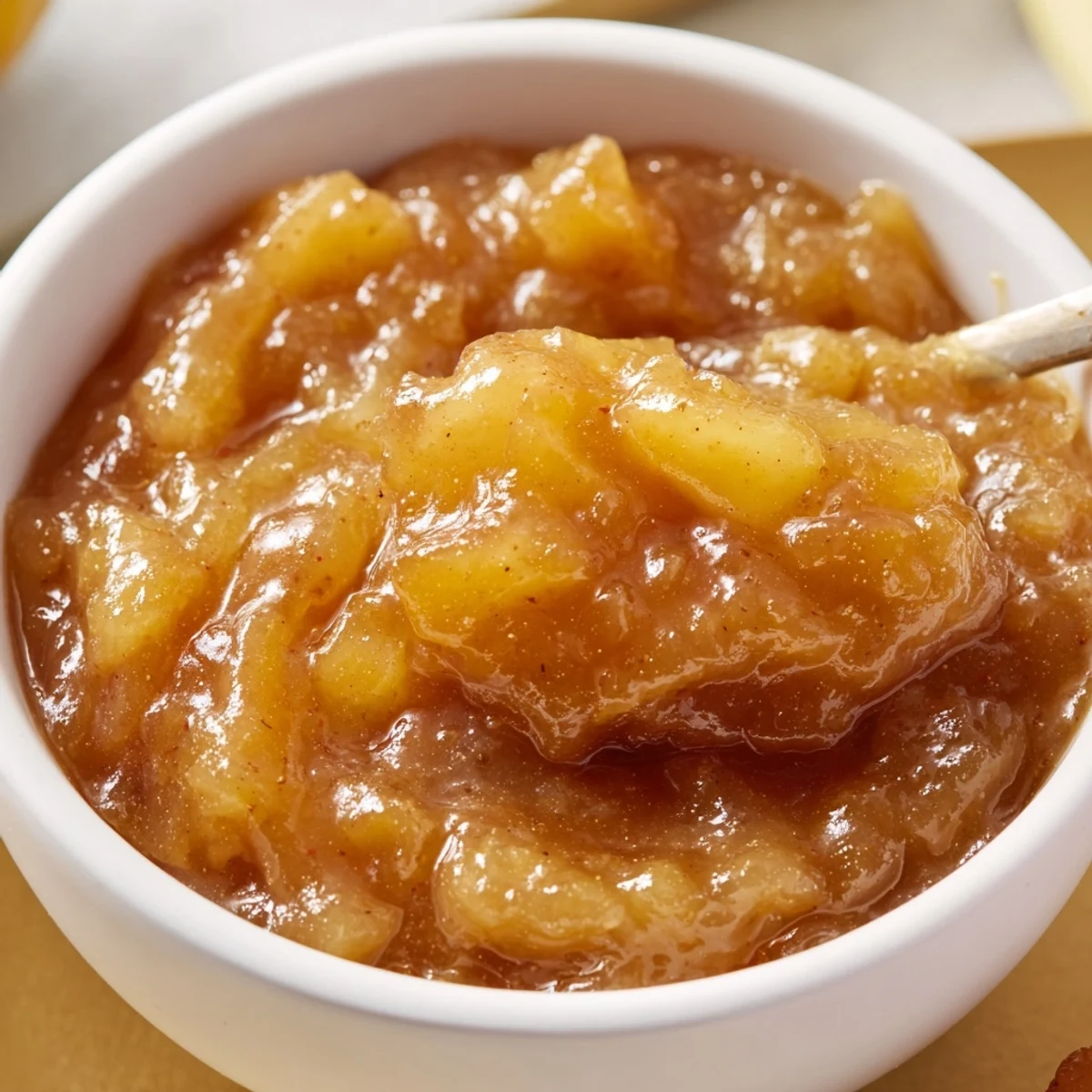 Homemade Fall Caramel Apple Jam cooling on countertop, jars ready for gifting