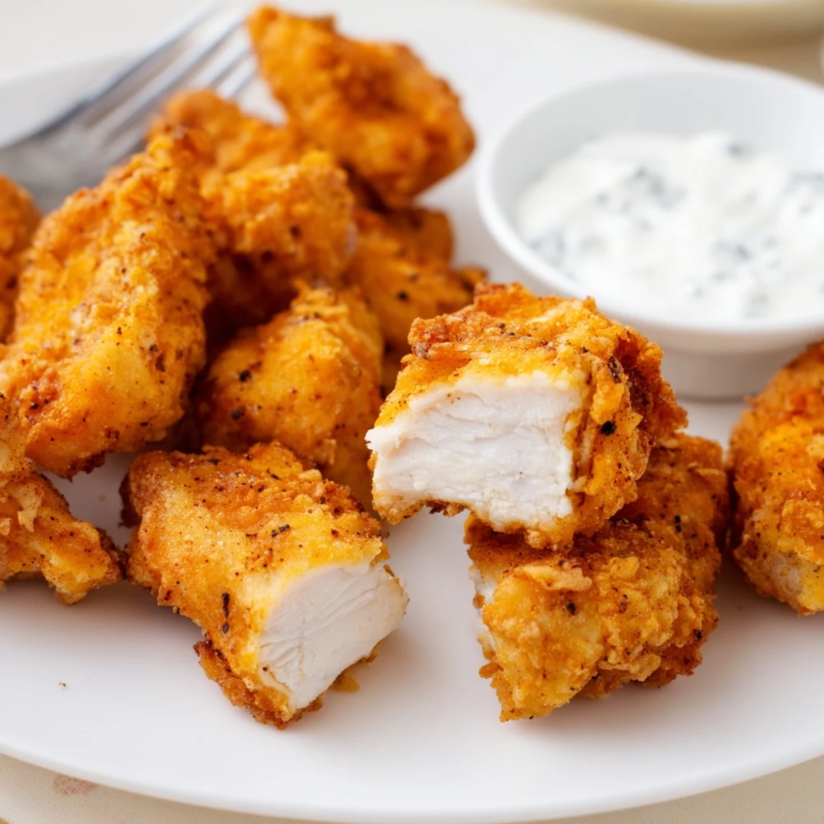 Crunchy, seasoned Chicken Bites resting on paper towels, perfect party appetizer
