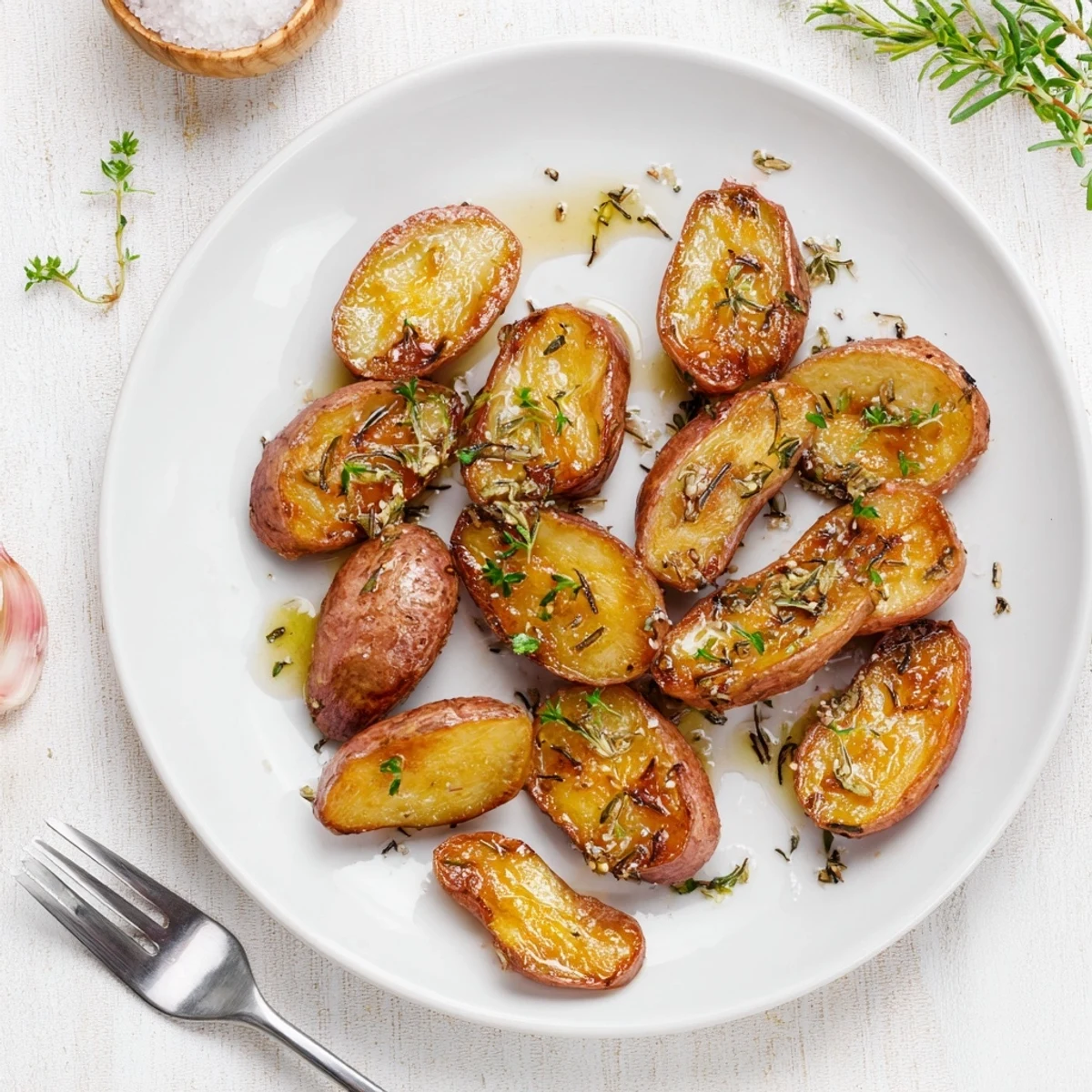 Savory garlic herb roasted radishes arranged in a rustic wooden bowl ready for serving