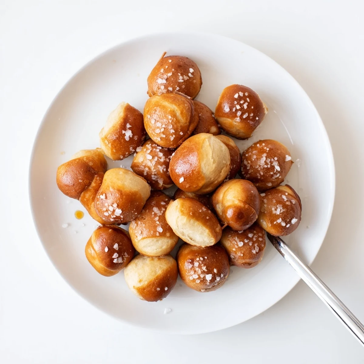 Warm homemade soft pretzel bites served with mustard dip for a party appetizer