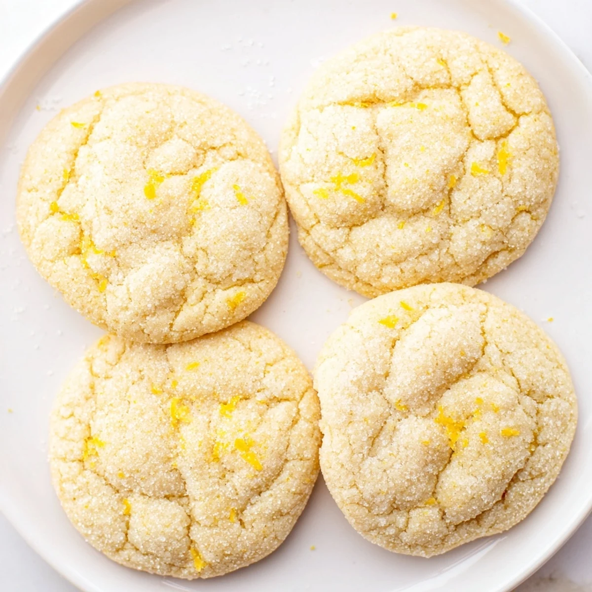 Golden soft chewy lemon cookies cooling on a wire rack with visible lemon zest speckles throughout