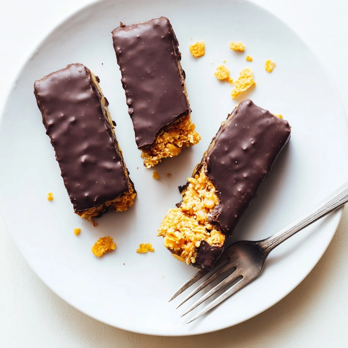 Crunchy peanut butter center shines through rich chocolate on these healthy homemade Butterfingers