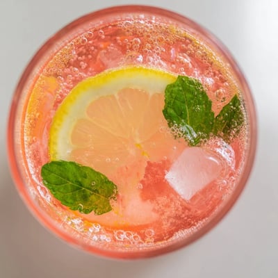 Refreshing Honey Lemon Pink Soda